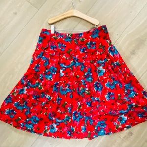 Talbots Red & Blue Skirt, size 8